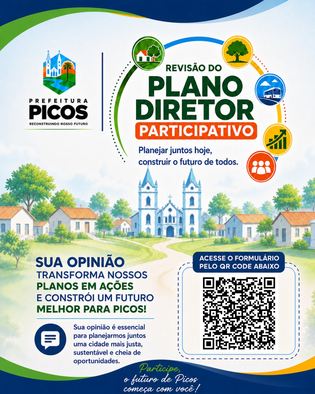 Prefeitura de Picos convida população a participar da consulta para revisão do Plano Diretor
